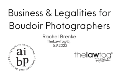 Rachel Brenke, TheLawTog®: Business & Legalities for Boudoir Photographers